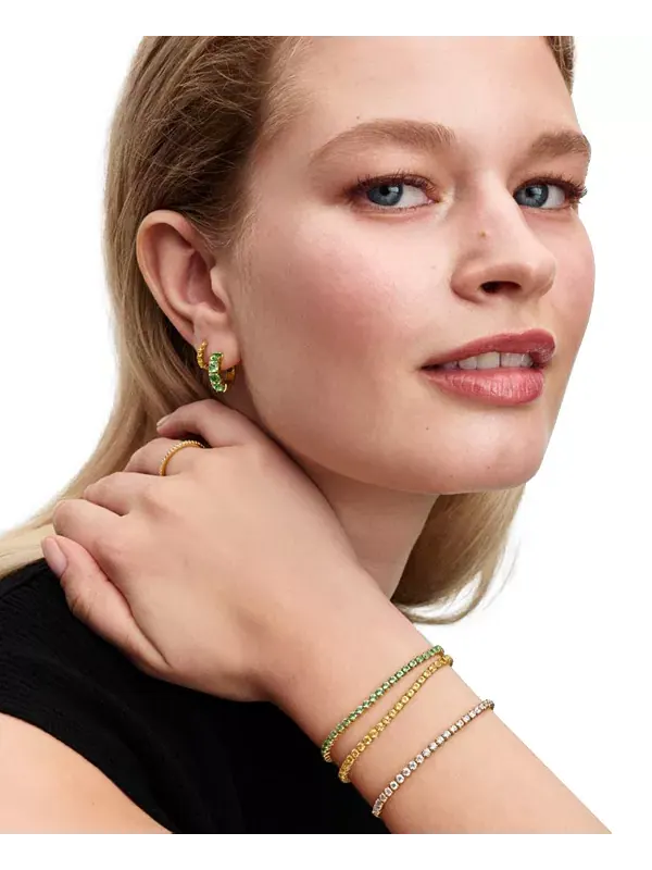 Зеленые серьги-кольца Pandora — изображение 3 из 4, оттенок зеленый