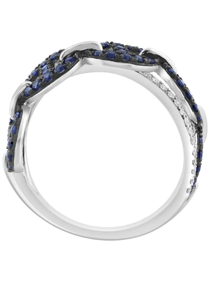 Кольцо с сапфиром и бриллиантами Sapphire and Diamond Ring EFFY Collection — изображение 2 из 4, оттенок золотистый