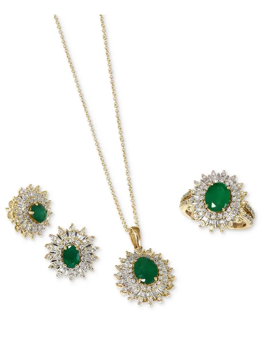 Колье с сапфиром и бриллиантами в оправе багет, коллекция EFFY EFFY Collection — изображение 6 из 8
