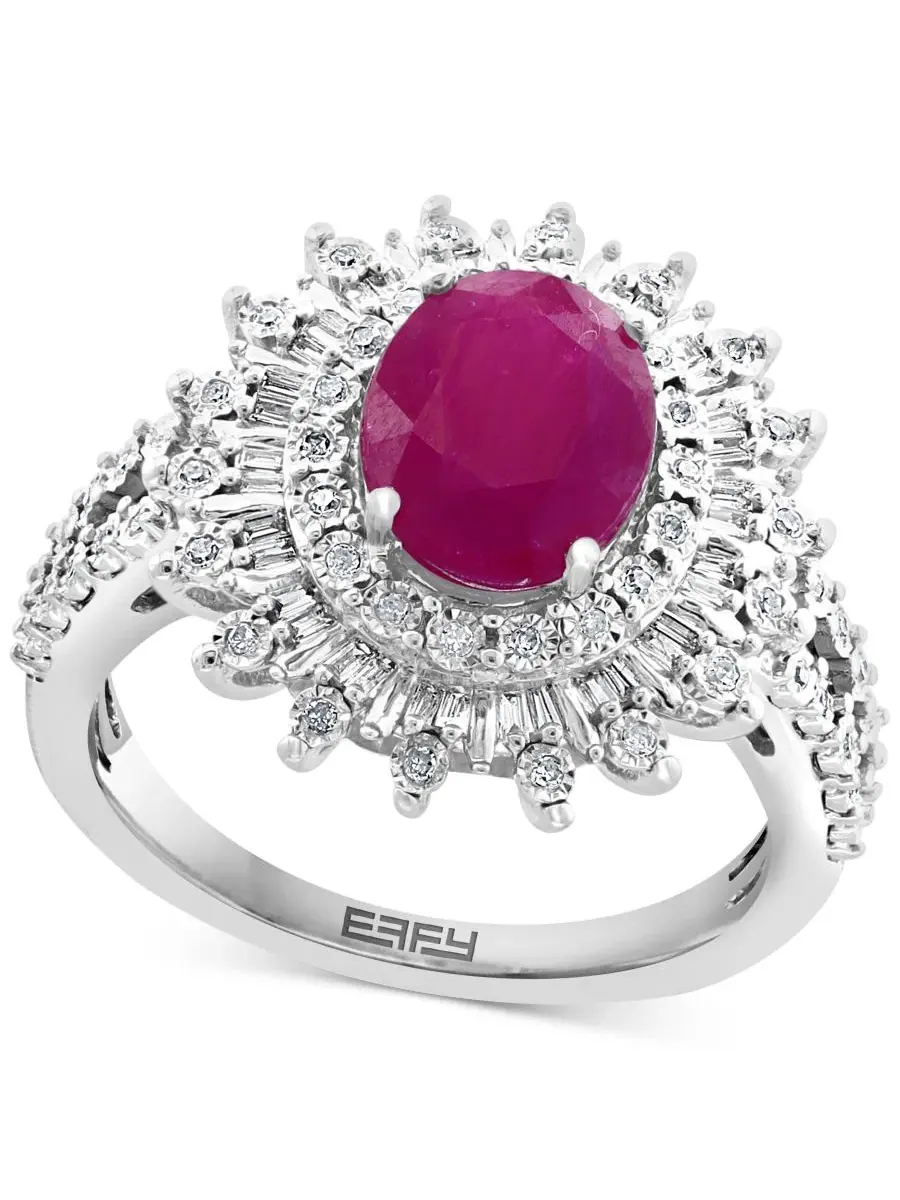 Колье из белого золота 14K с сапфирами и бриллиантами, коллекция EFFY Collection — изображение 1 из 7