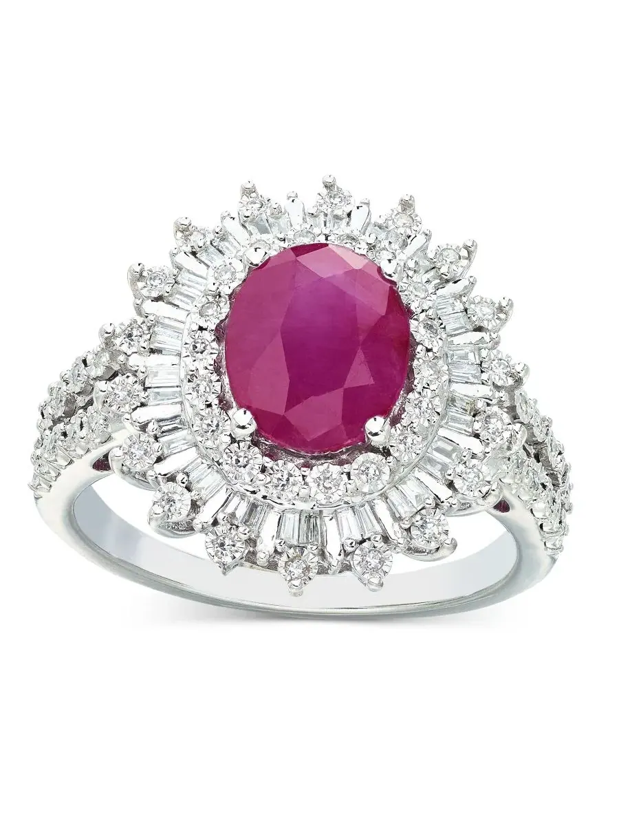 Колье из белого золота 14K с сапфирами и бриллиантами, коллекция EFFY Collection — изображение 3 из 7