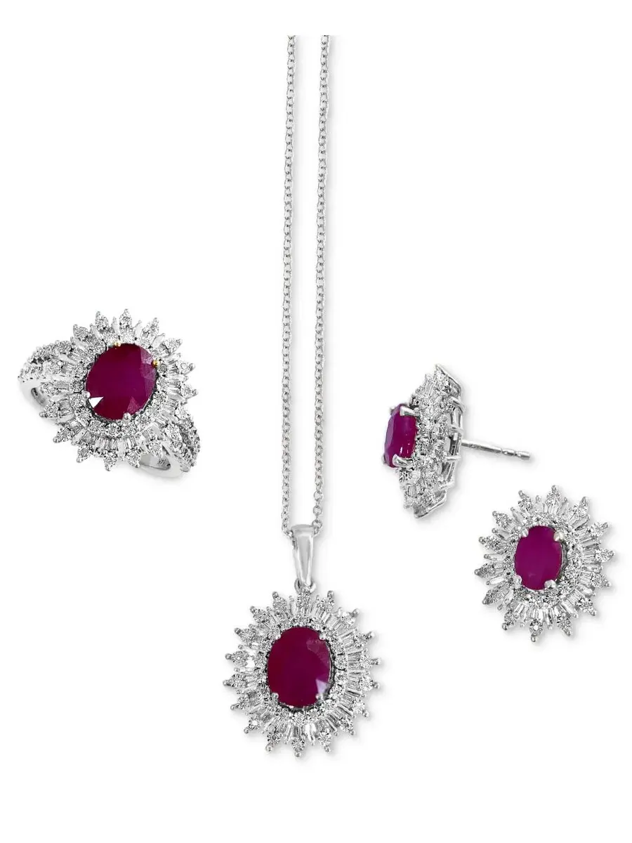 Колье из белого золота 14K с сапфирами и бриллиантами, коллекция EFFY Collection — изображение 7 из 7