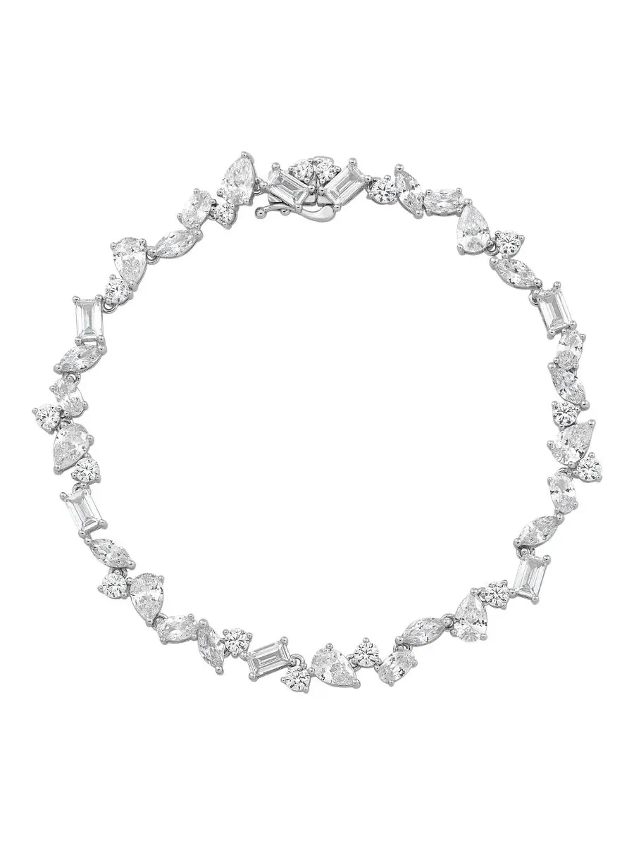 Браслет с белым кубическим цирконием (17 ct. t.w.) в серебре стерлингового пробы Arabella — серебристый