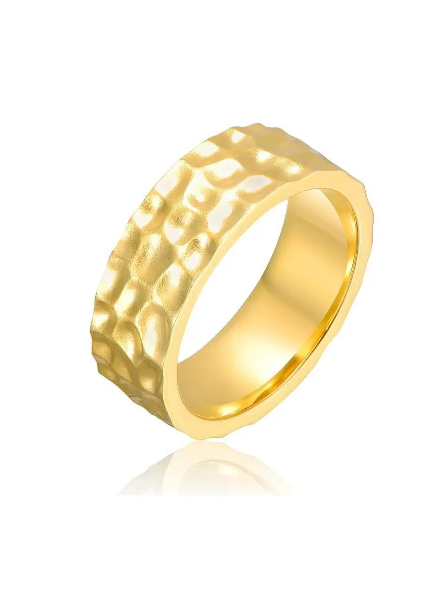 Кольцо с молоточковой текстурой 14K Gold Plated Rachel Glauber — изображение 1 из 5, оттенок золото