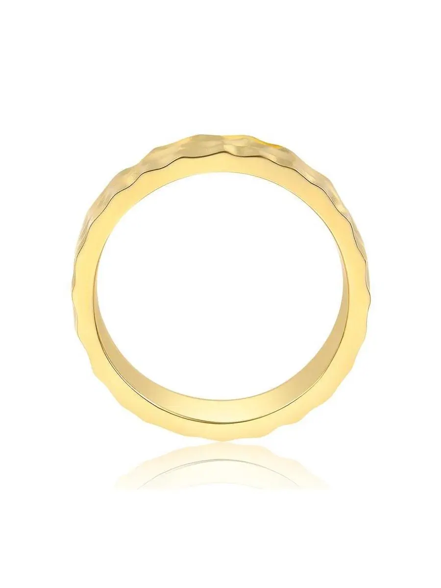 Кольцо с молоточковой текстурой 14K Gold Plated Rachel Glauber — изображение 3 из 5, оттенок золото