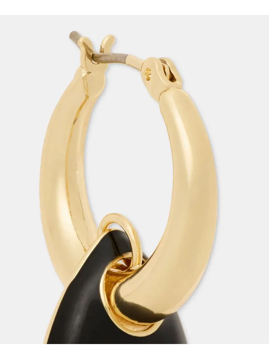 Серьги-кольца Puffy Charm Hoop DKNY — изображение 2 из 4, оттенок черный