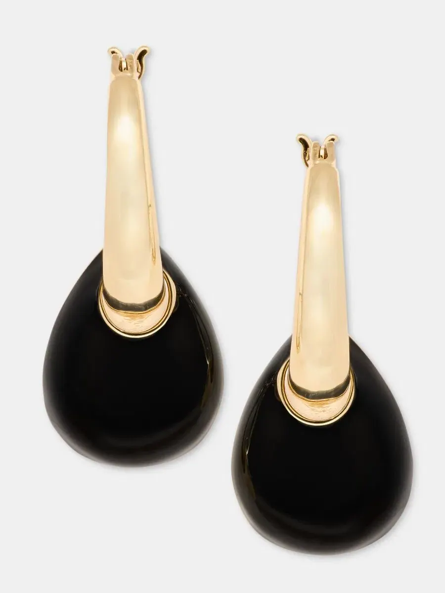 Серьги-кольца Puffy Charm Hoop DKNY — изображение 3 из 4, оттенок черный