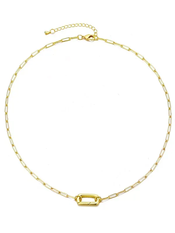 Позолоченное ожерелье с подвеской в виде замка Adornia — изображение 2 из 4, оттенок золото