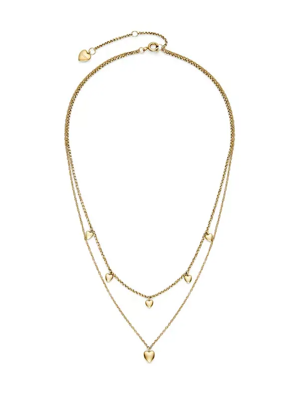 Миниатюрное ожерелье из нержавеющей стали золотистого оттенка в форме сердца Olivia Burton — изображение 2 из 4