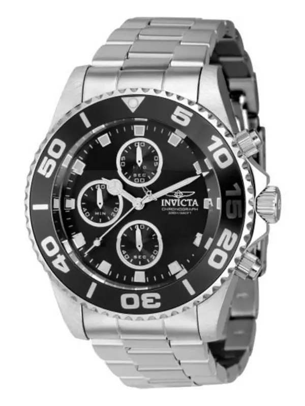Мужские кварцевые часы-хронограф Pro Diver 43405 с черным циферблатом Invicta