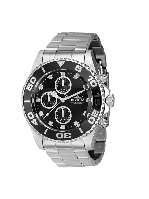 Мужские кварцевые часы-хронограф Pro Diver 43405 с черным циферблатом Invicta — изображение 3 из 3, оттенок серебряный