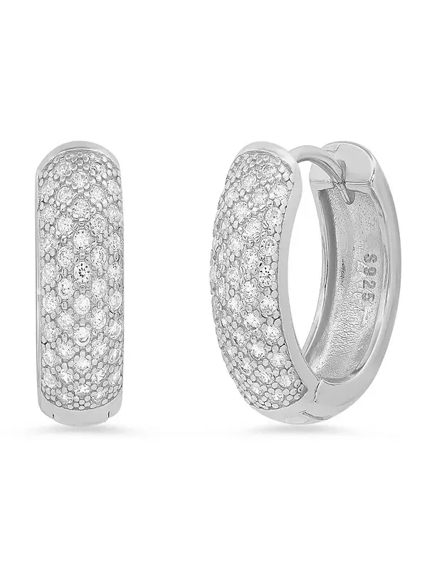 Женские серьги-хаги с круглыми подвесками и имитацией бриллиантов Steeltime