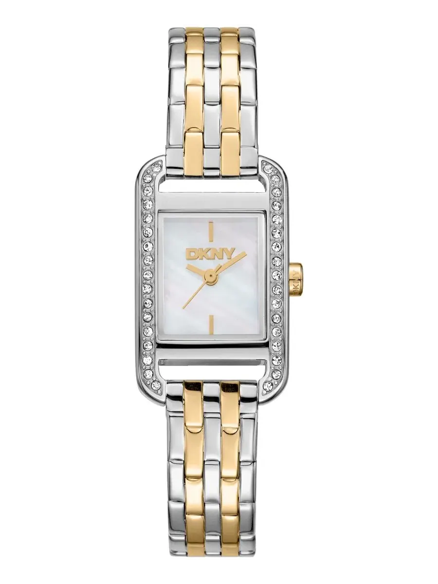 Женские часы с браслетом из нержавеющей стали, кварцевые, 20x33 мм, Signature Shape DKNY