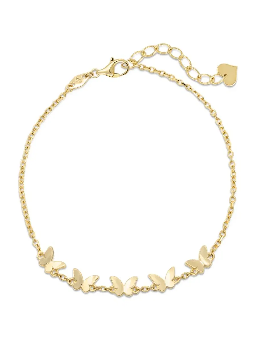 Браслет-цепочка с подвеской-бабочкой, 14K золото DEVATA — изображение 1 из 5
