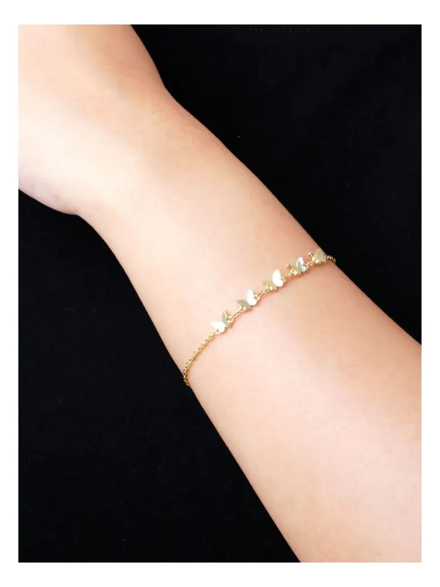 Браслет-цепочка с подвеской-бабочкой, 14K золото DEVATA — изображение 3 из 5