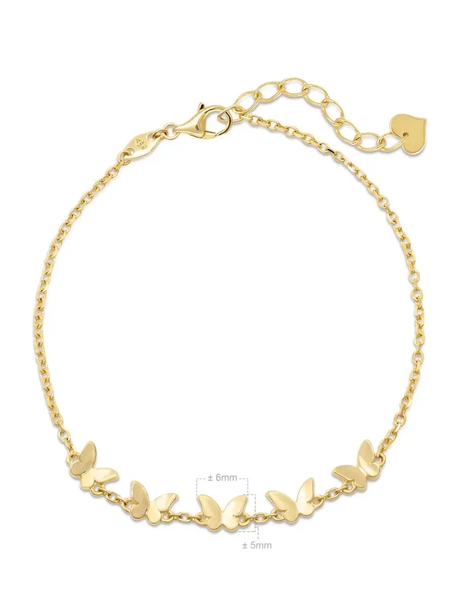 Браслет-цепочка с подвеской-бабочкой, 14K золото DEVATA — изображение 5 из 5