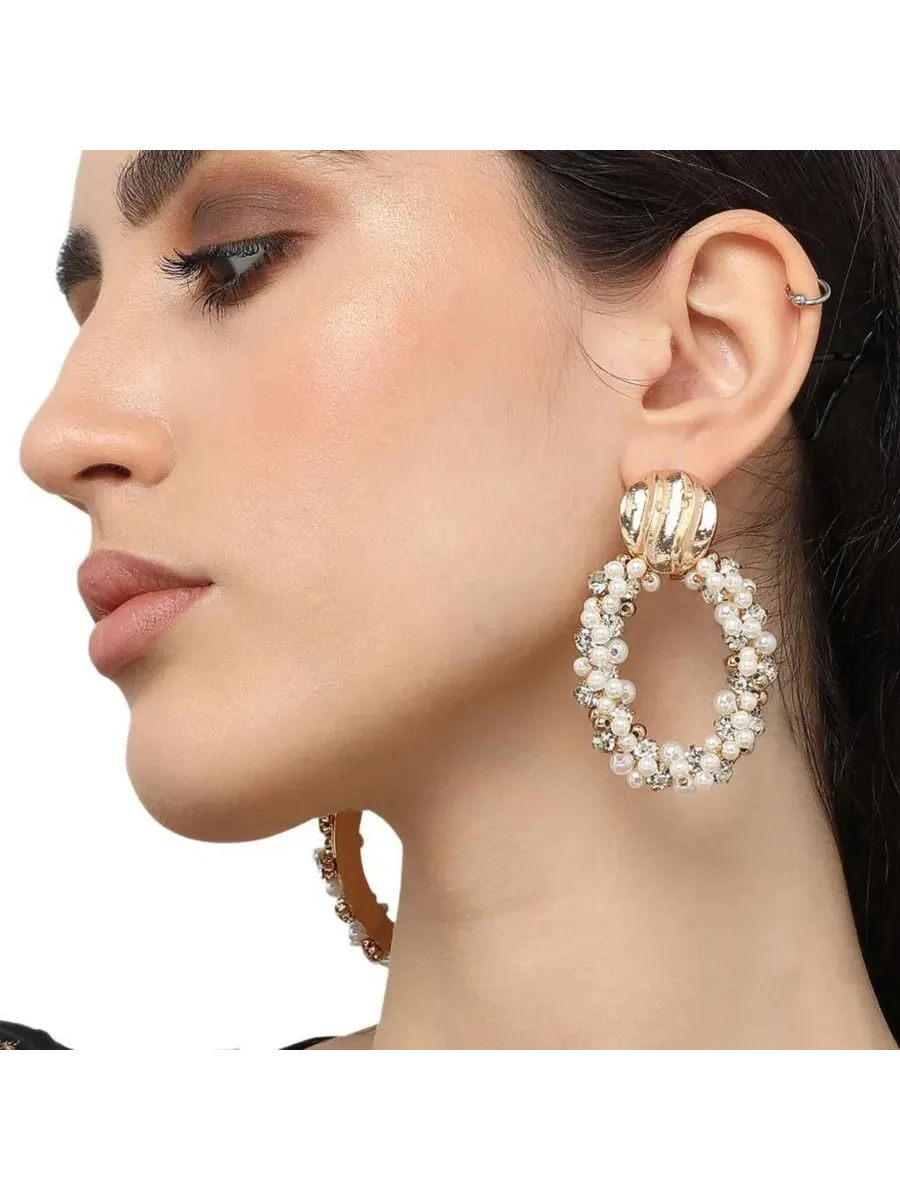 Серьги-подвески Wreath Drop SOHI — изображение 3 из 3, оттенок белый