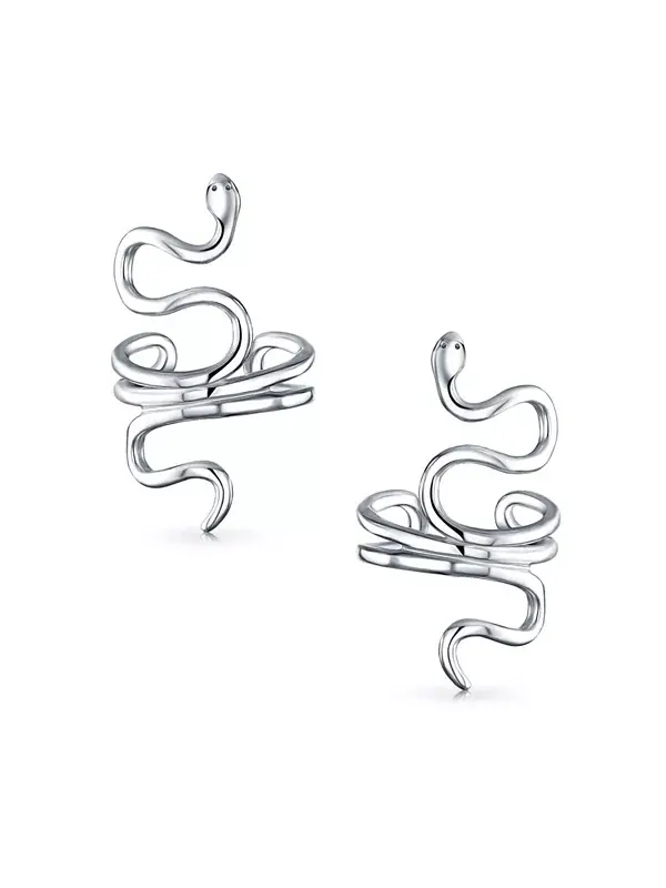 Серьги-Каффы Helix Climber в виде змеи-ползуна на проволочной обмотке, мужские, не проколотые, из — изображение 1 из 3
