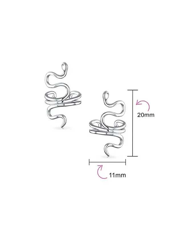 Серьги-Каффы Helix Climber в виде змеи-ползуна на проволочной обмотке, мужские, не проколотые, из — изображение 2 из 3