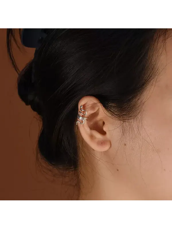Серьги-Каффы Helix Climber в виде змеи-ползуна на проволочной обмотке, мужские, не проколотые, из — изображение 3 из 3