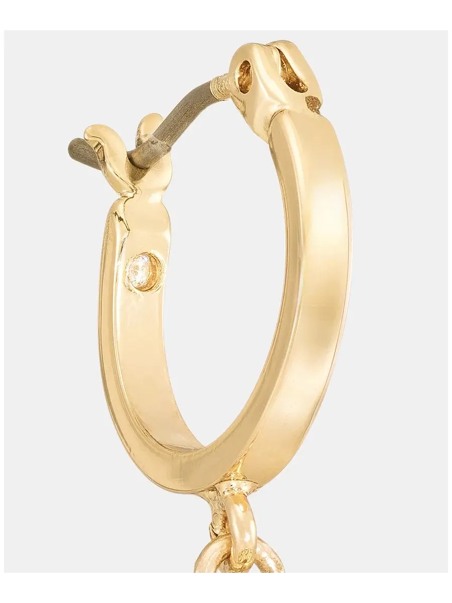 Серьги-кольца с подвеской-жемчугом Pavé & Imitation Pearl Charm Marchesa — изображение 4 из 4, оттенок серебряный