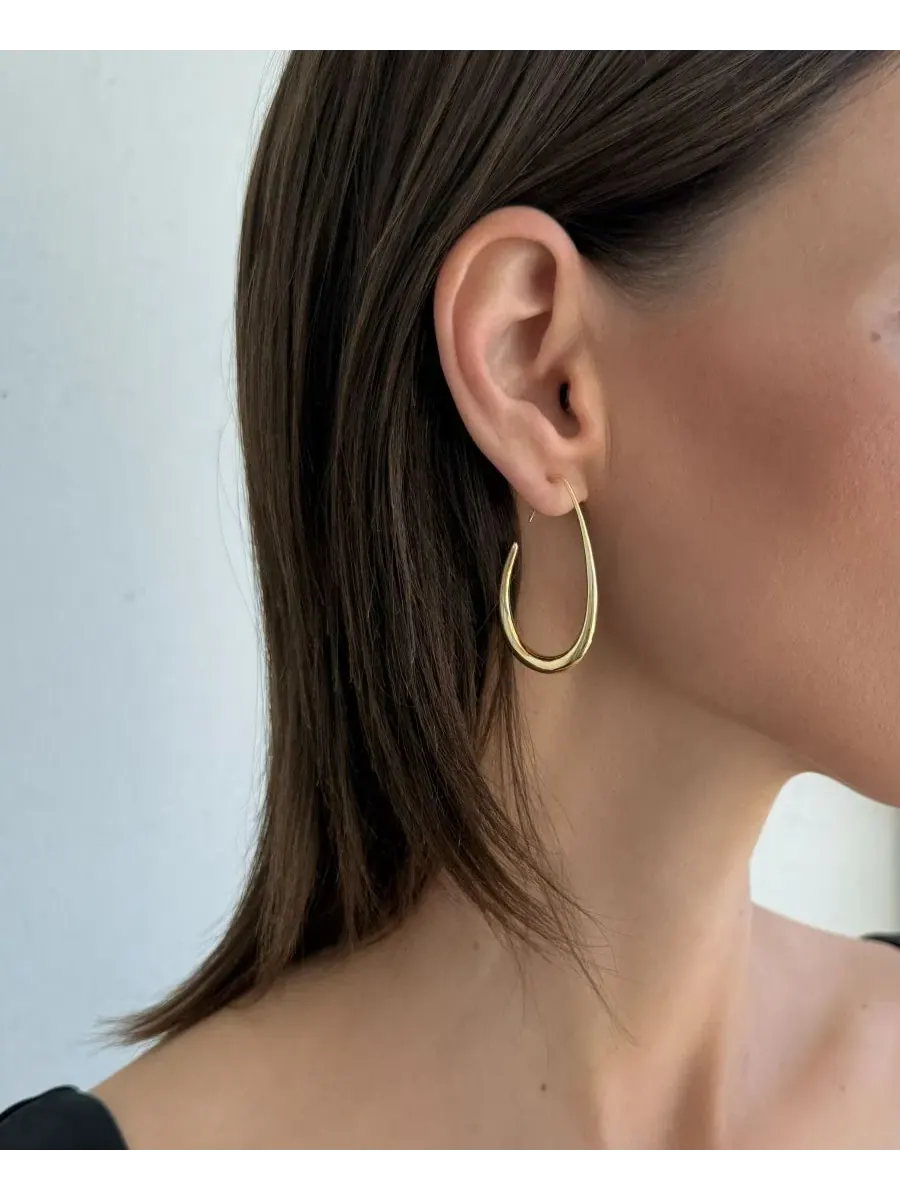 Серьги-каффы с подвеской из проволоки Gold ADORNIA — изображение 2 из 3, оттенок золото