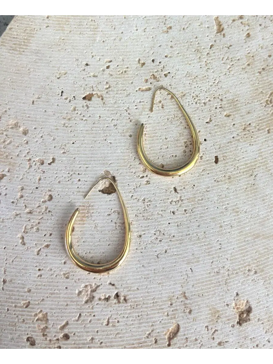 Серьги-каффы с подвеской из проволоки Gold ADORNIA — изображение 3 из 3, оттенок золото