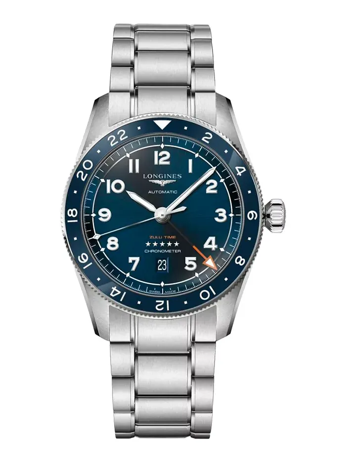 Мужские швейцарские автоматические часы Spirit Zulu Time со стальным браслетом, 42 мм Longines — изображение 1 из 4