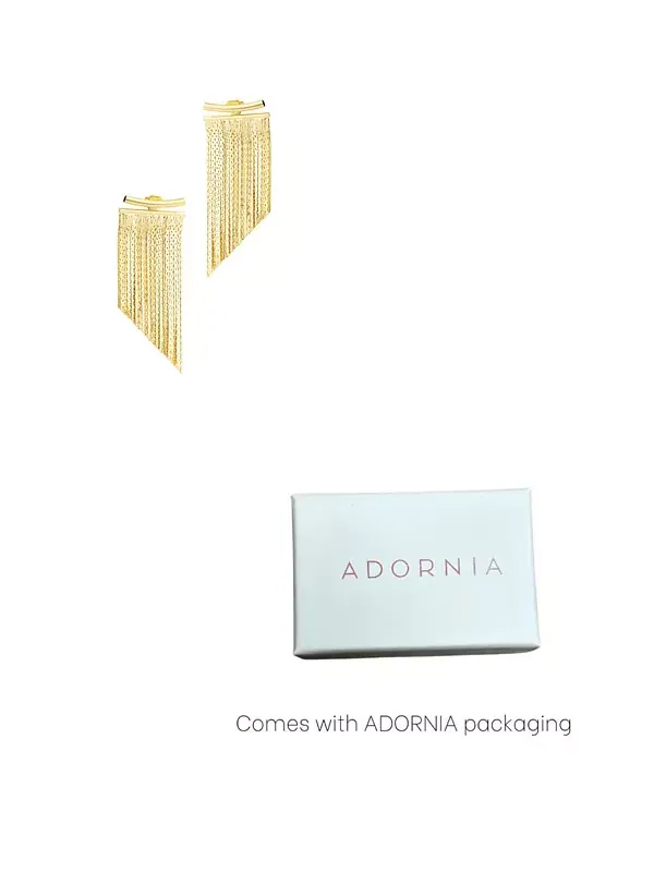 Золотые серьги с бахромой Adornia — изображение 2 из 3, оттенок золото