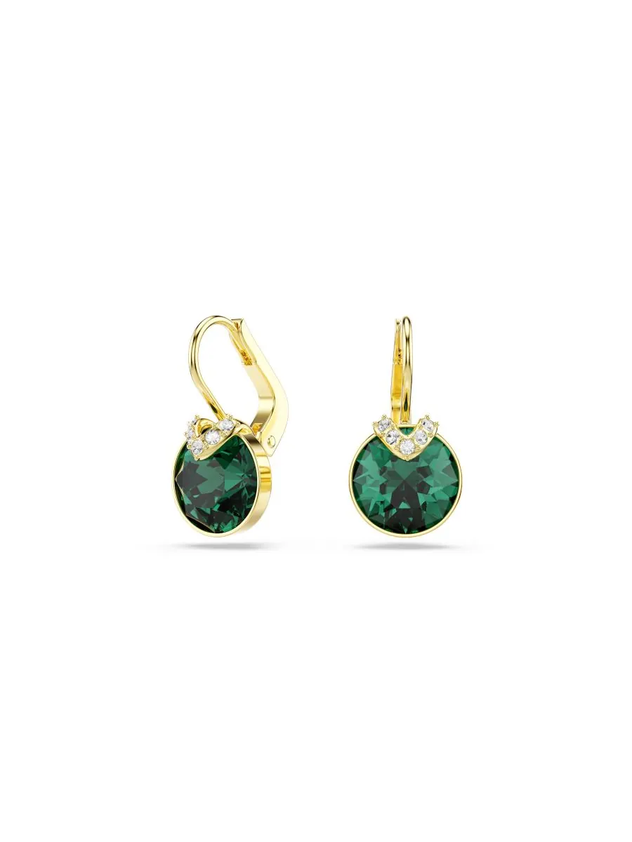 Серьги-подвески Bella V с золотистым покрытием Swarovski — изображение 1 из 4, оттенок зеленый