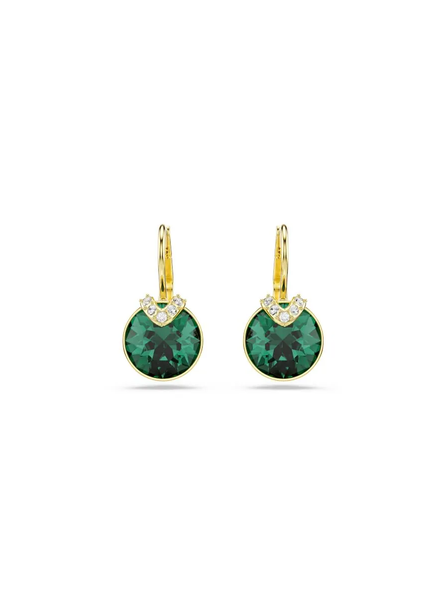 Серьги-подвески Bella V с золотистым покрытием Swarovski — изображение 2 из 4, оттенок зеленый