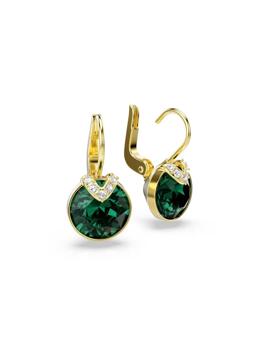 Серьги-подвески Bella V с золотистым покрытием Swarovski — изображение 3 из 4, оттенок зеленый