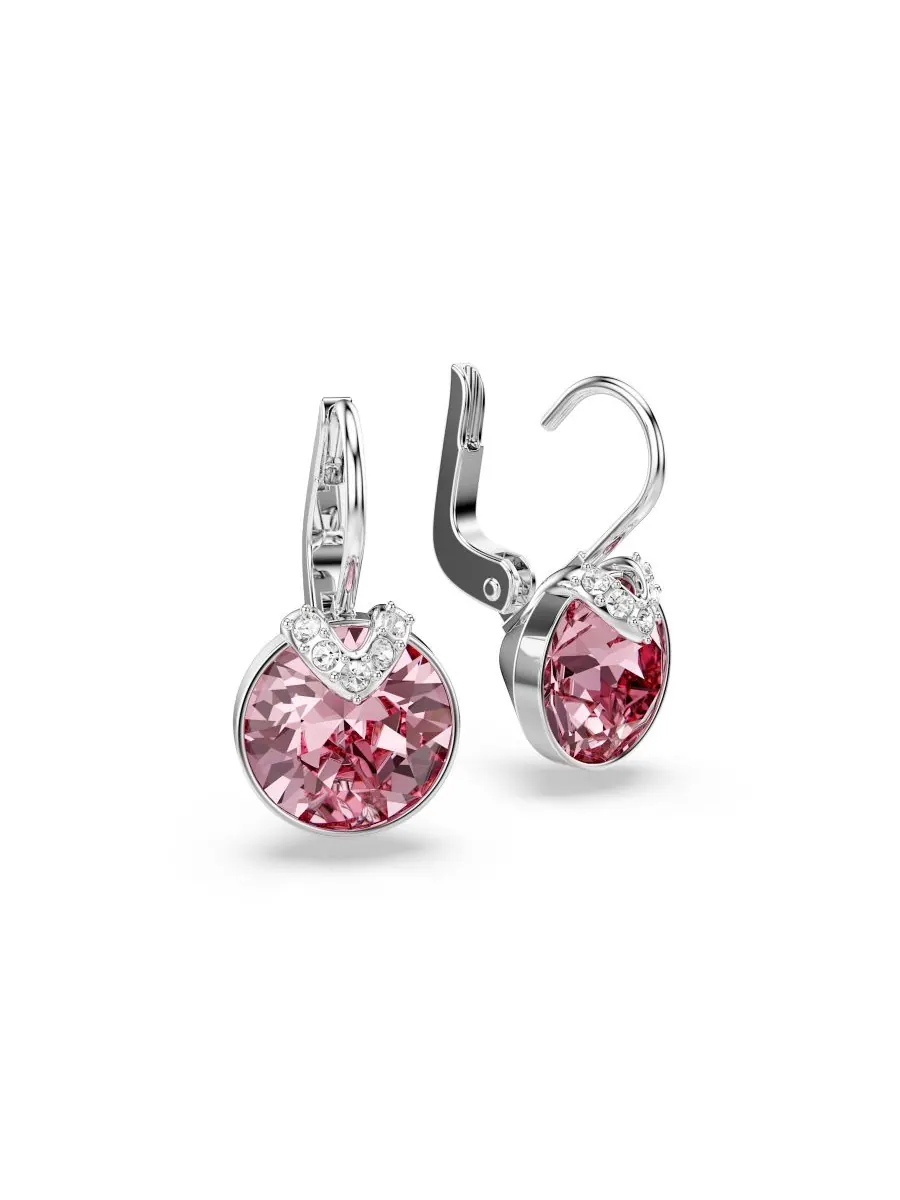 Серьги-подвески Bella V с золотистым покрытием Swarovski — изображение 3 из 5, оттенок розовый