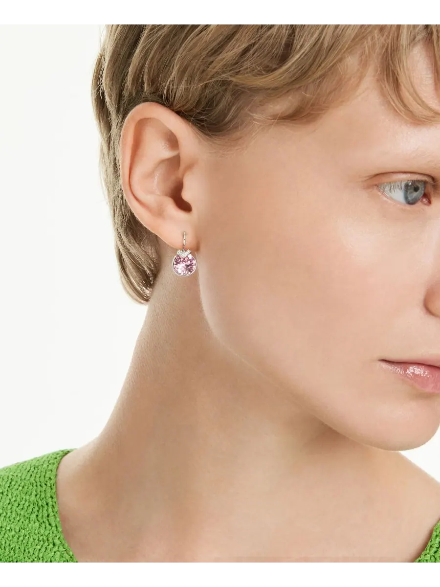Серьги-подвески Bella V с золотистым покрытием Swarovski — изображение 5 из 5, оттенок розовый