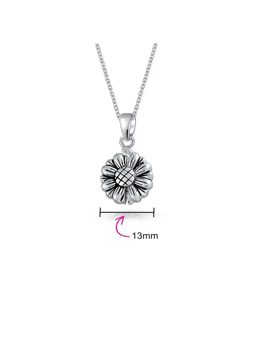 Кулон-медальон в виде подсолнуха из серебра 925 пробы Bling Jewelry — изображение 5 из 5, оттенок серебряный
