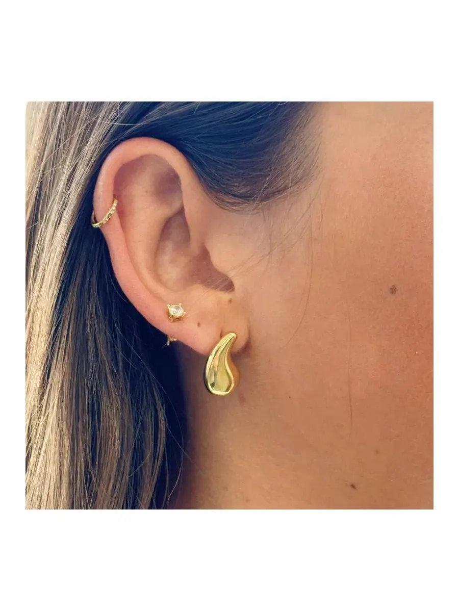 Серьги-гвоздики Lila Teardrop Studs Little Sky Stone — изображение 2 из 3, оттенок золотистый
