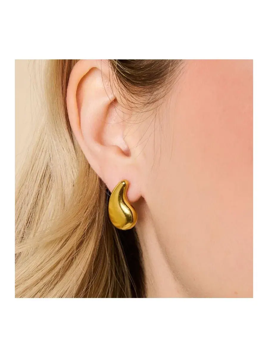 Серьги-гвоздики Lila Teardrop Studs Little Sky Stone — изображение 3 из 3, оттенок золотистый