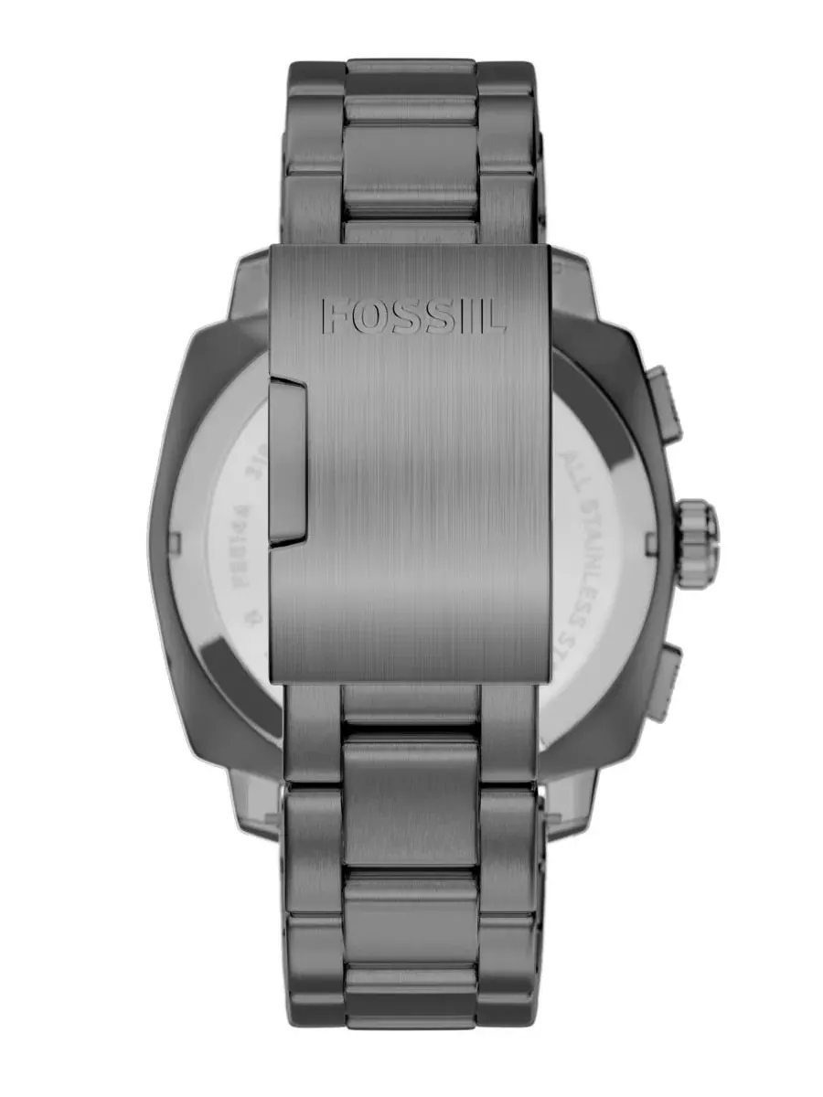 Мужские часы Machine Chronograph из нержавеющей стали, дымчатый корпус, диаметр 44 мм Fossil — изображение 3 из 7