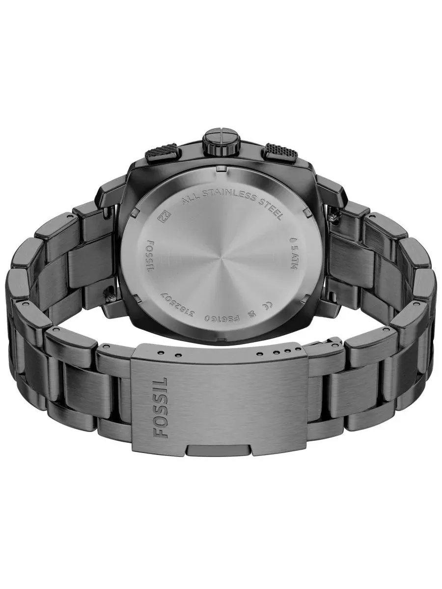 Мужские часы Machine Chronograph из нержавеющей стали, дымчатый корпус, диаметр 44 мм Fossil — изображение 6 из 7