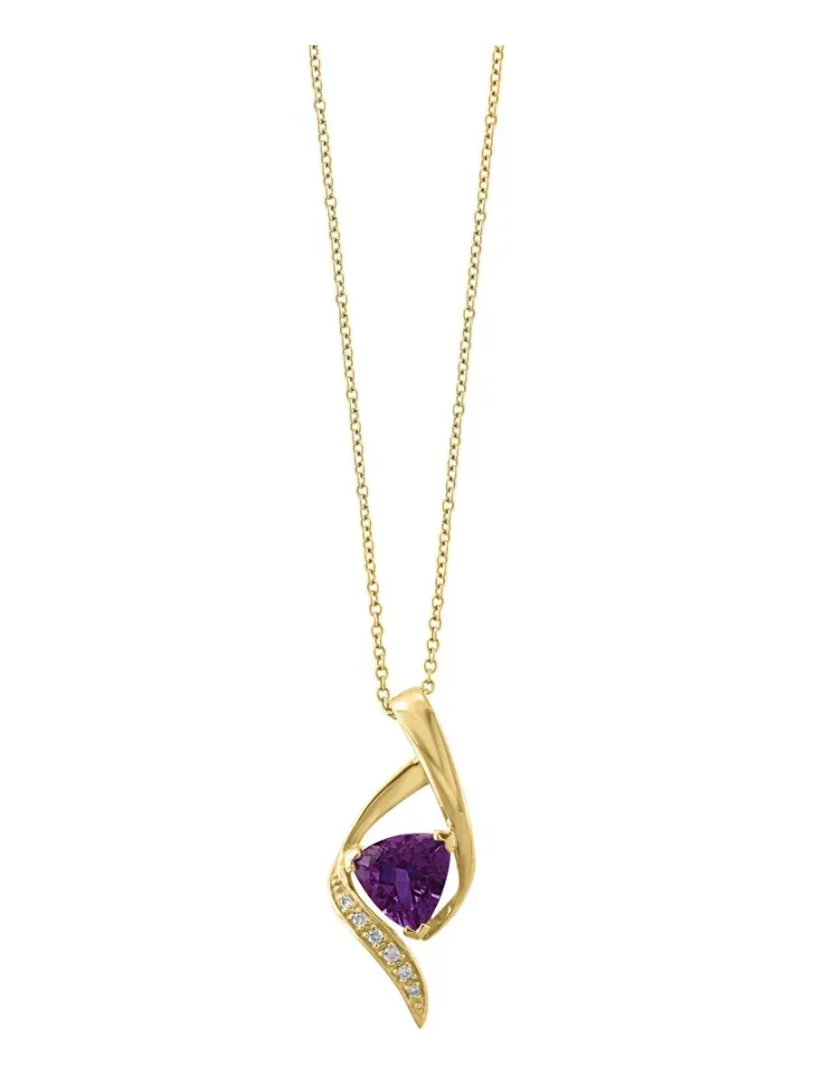 Кулон с аметистом и бриллиантами, модель Amethyst (1-3/8 ct. t.w.) & Diamond (1/20 ct. t.w.) — изображение 1 из 4