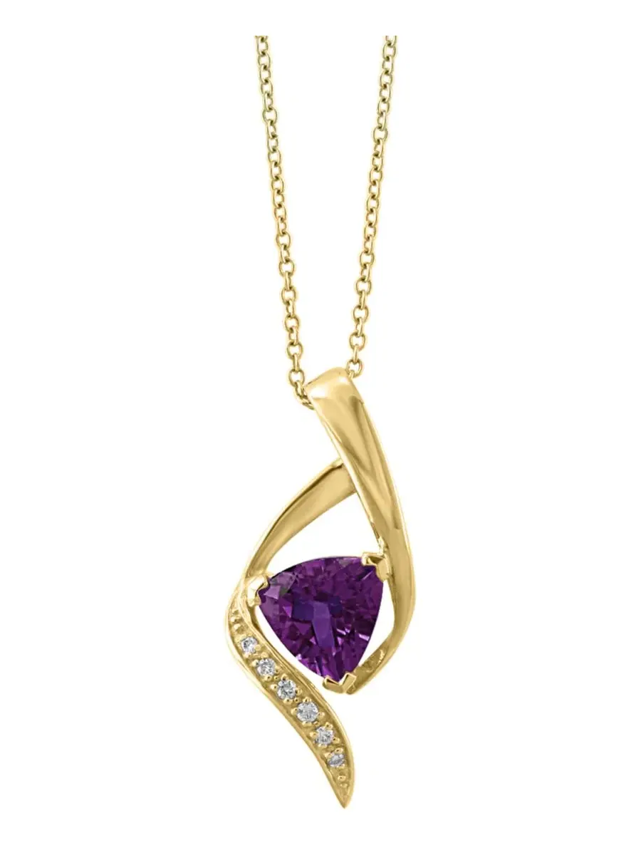Кулон с аметистом и бриллиантами, модель Amethyst (1-3/8 ct. t.w.) & Diamond (1/20 ct. t.w.) — изображение 3 из 4