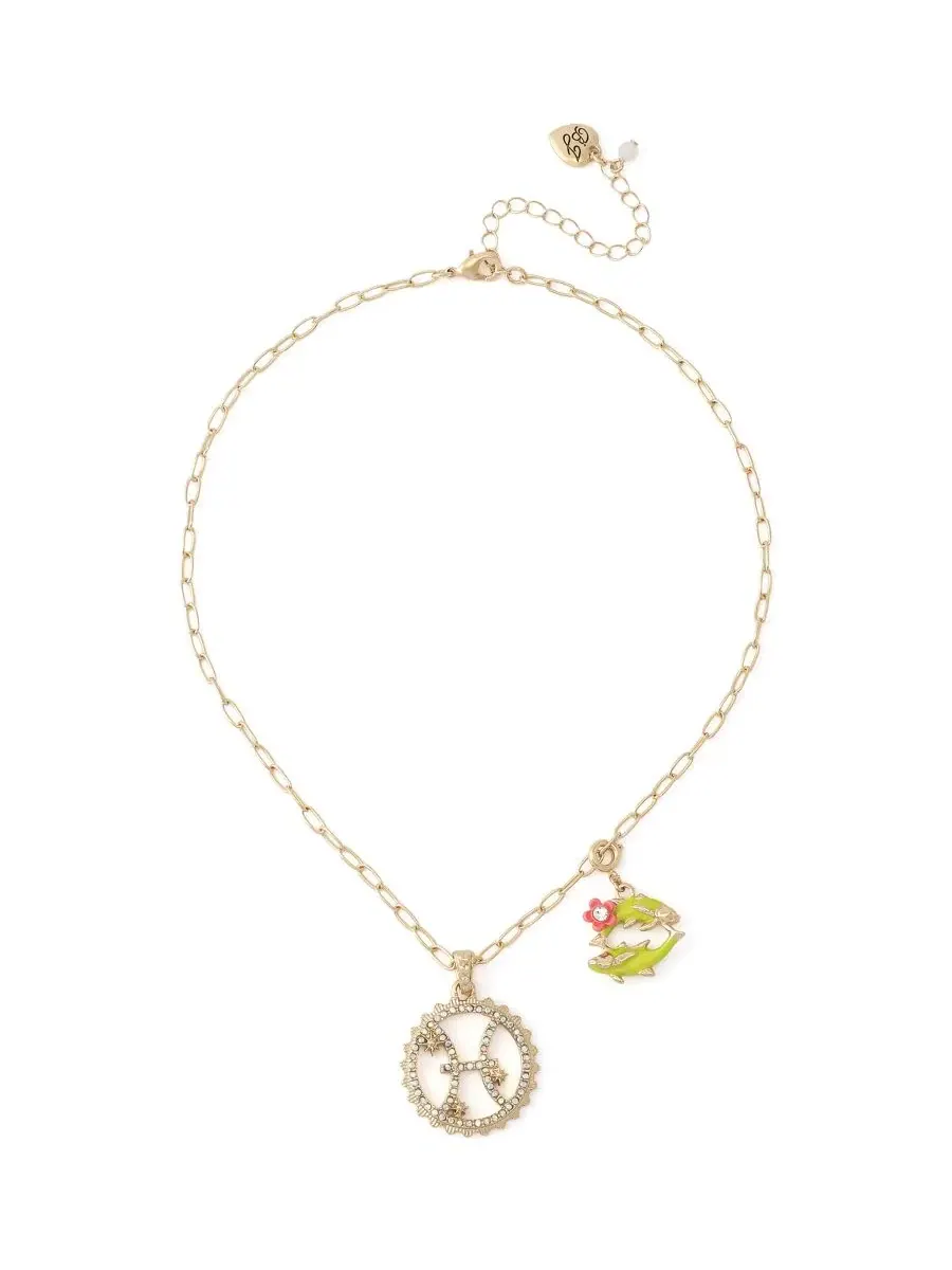 Комплект из кулона-подвески с символом Рыб и съемным шармом Faux-Stone Pisces Celestial Betsey — изображение 1 из 7