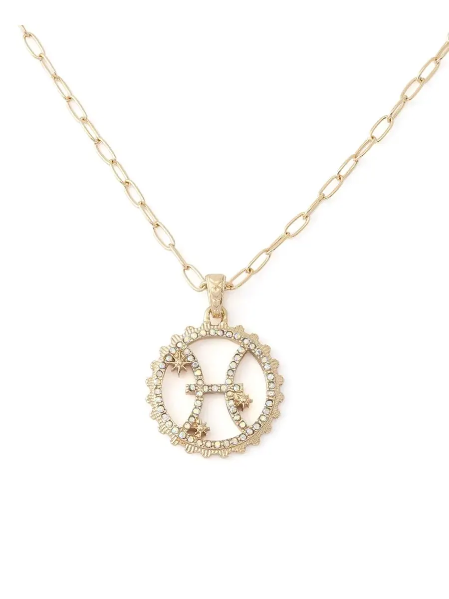 Комплект из кулона-подвески с символом Рыб и съемным шармом Faux-Stone Pisces Celestial Betsey — изображение 3 из 7