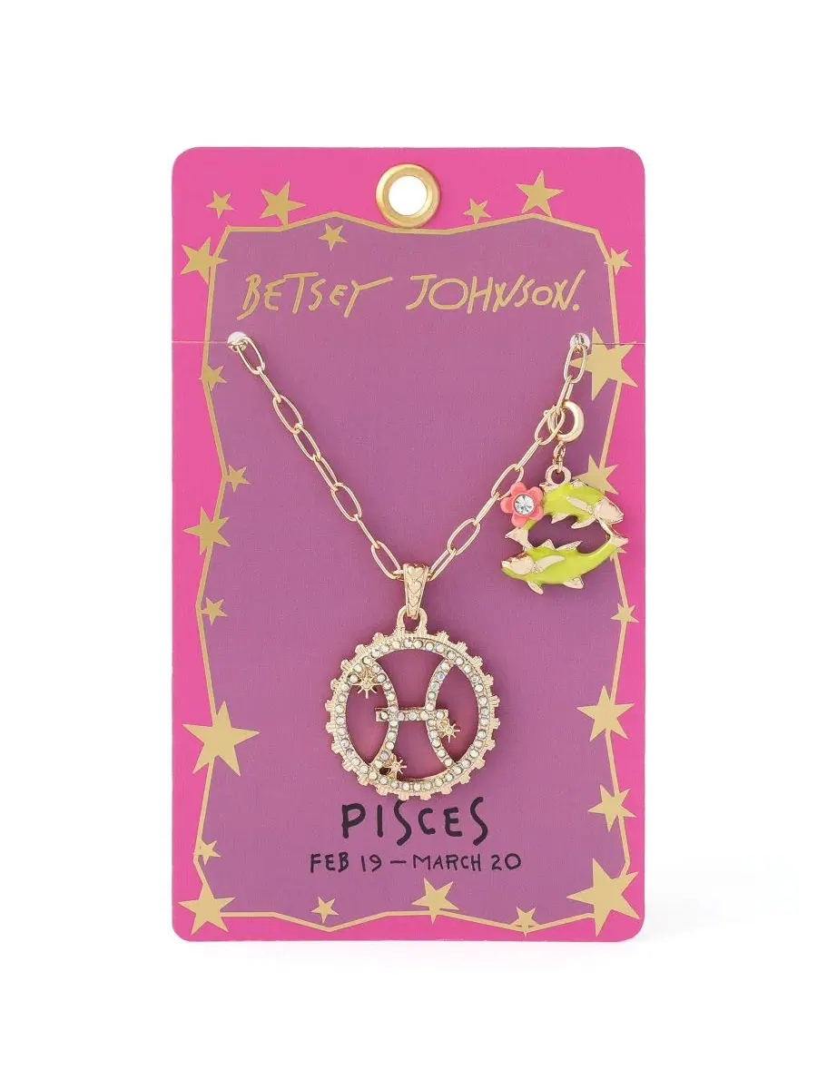 Комплект из кулона-подвески с символом Рыб и съемным шармом Faux-Stone Pisces Celestial Betsey — изображение 7 из 7