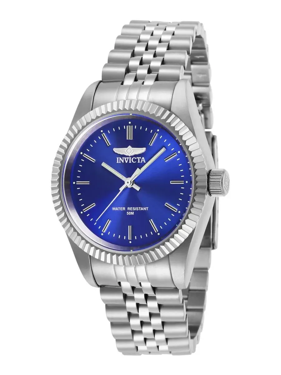 Женские часы Specialty Quartz 3 Hand Blue Dial Invicta — изображение 1 из 3, оттенок серебряный