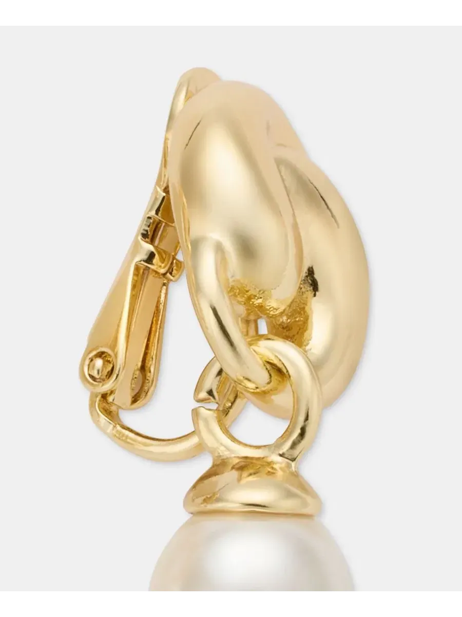 Серьги-подвески с имитацией жемчуга, винтажные Anne Klein — изображение 4 из 4, оттенок серебристый