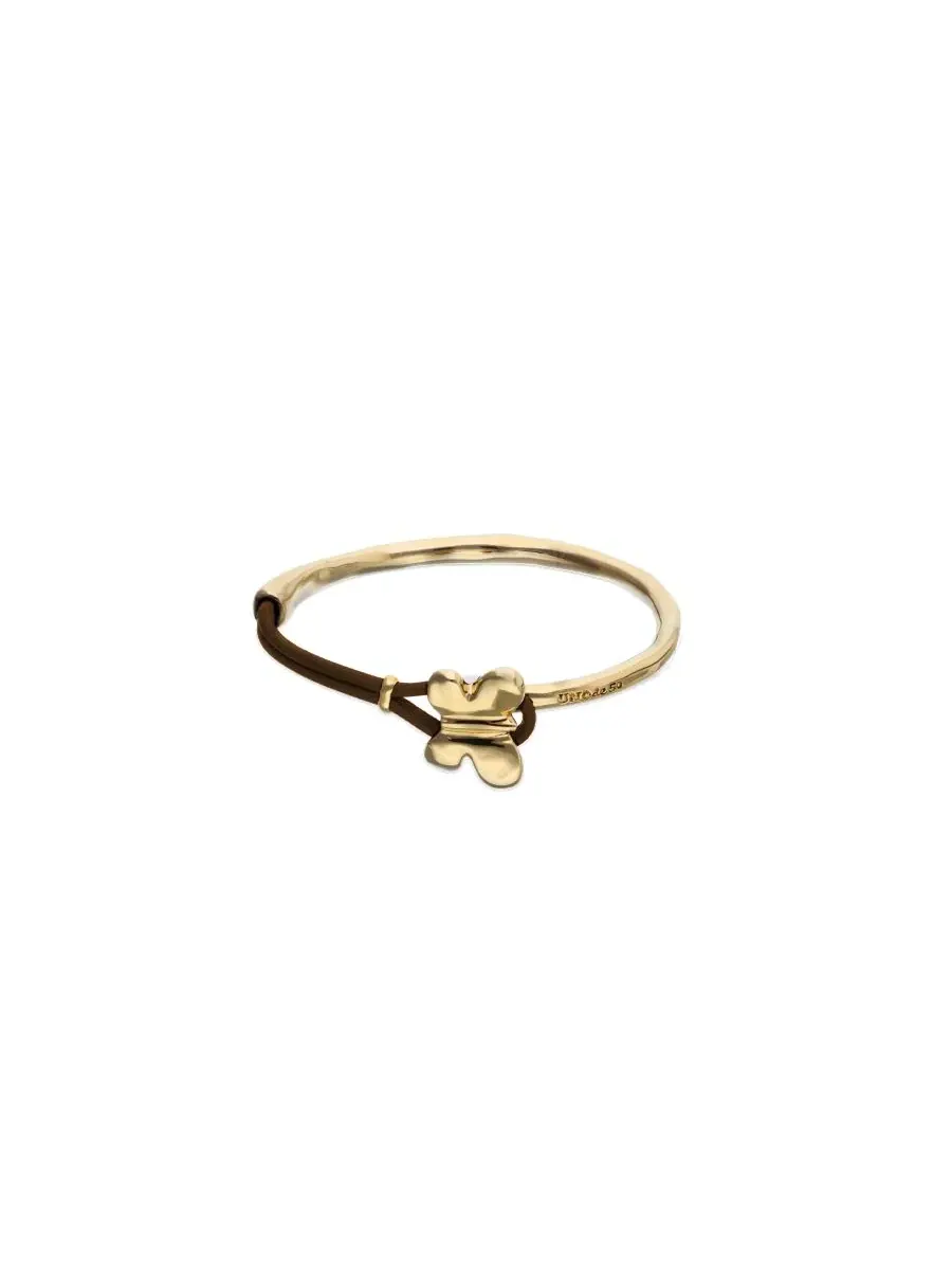 Браслет с подвеской-бабочкой 18k с позолотой UNOde50 — изображение 1 из 5, оттенок золотистый/коричневый