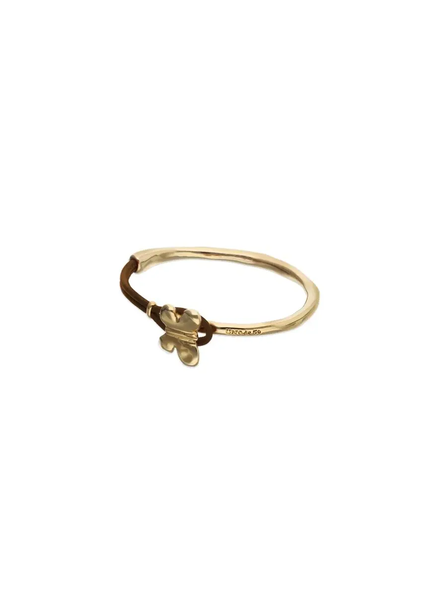 Браслет с подвеской-бабочкой 18k с позолотой UNOde50 — изображение 2 из 5, оттенок золотистый/коричневый