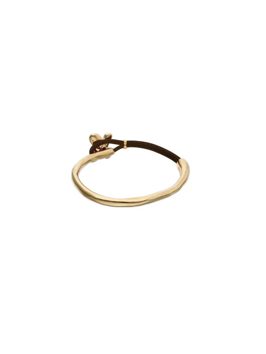 Браслет с подвеской-бабочкой 18k с позолотой UNOde50 — изображение 3 из 5, оттенок золотистый/коричневый