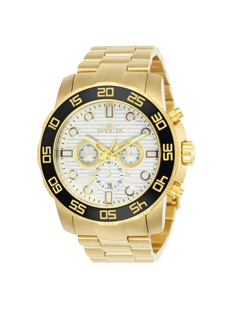 Мужские кварцевые часы-хронограф Pro Diver 22229 с серебристым циферблатом Invicta
